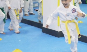 Taekwondo introduces games in class to helps students builds confidence.