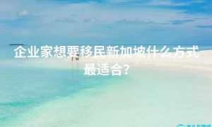 企业家想要移民新加坡什么方式最适合？