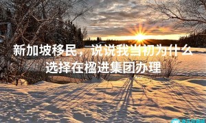 新加坡移民，说说我当初为什么选择在楹进集团办理