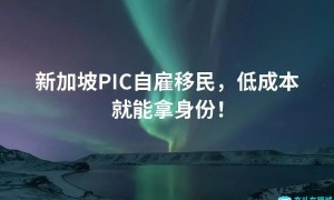 新加坡PIC自雇移民，低成本就能拿身份！