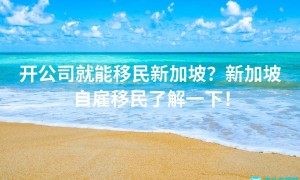 开公司就能移民新加坡？新加坡自雇移民了解一下！