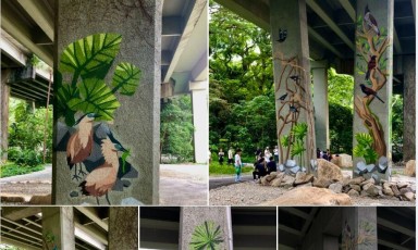新加坡大桥壁画走红，网友惊叹太逼真！游弋铁道的“飞禽草木”